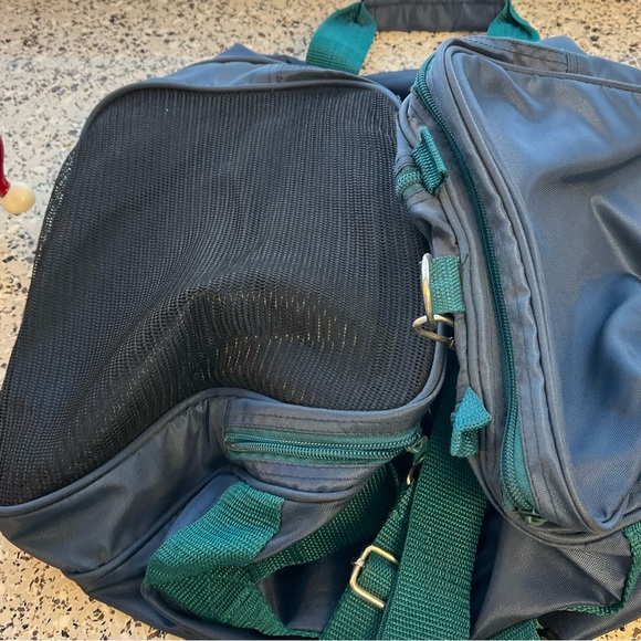 VINTAGE 1980s BUDWEISER KING OF BEERS DUFFEL BAG BLUE & GREEN - Picture 2 of 8